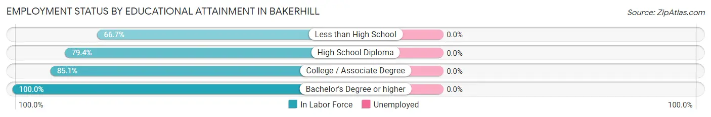 Employment Status by Educational Attainment in Bakerhill