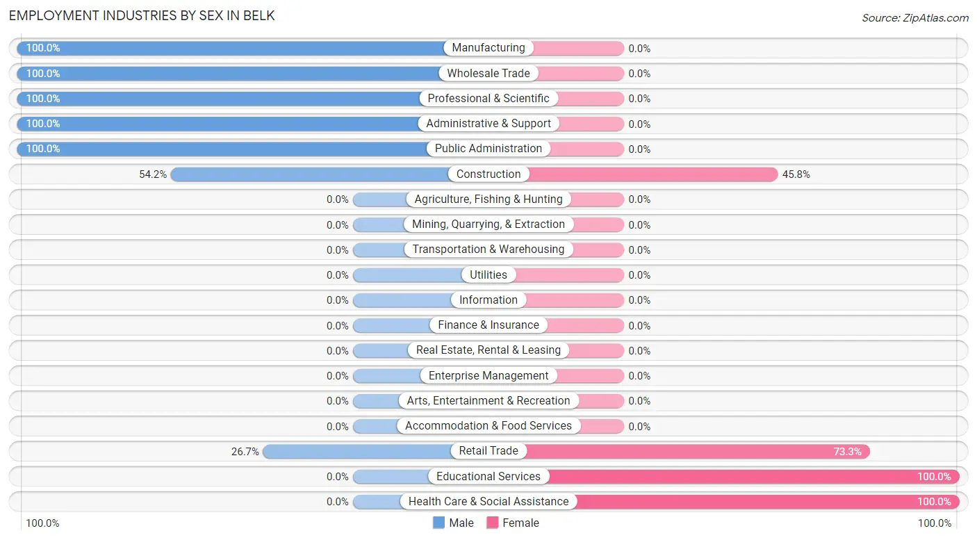 Employment Industries by Sex in Belk