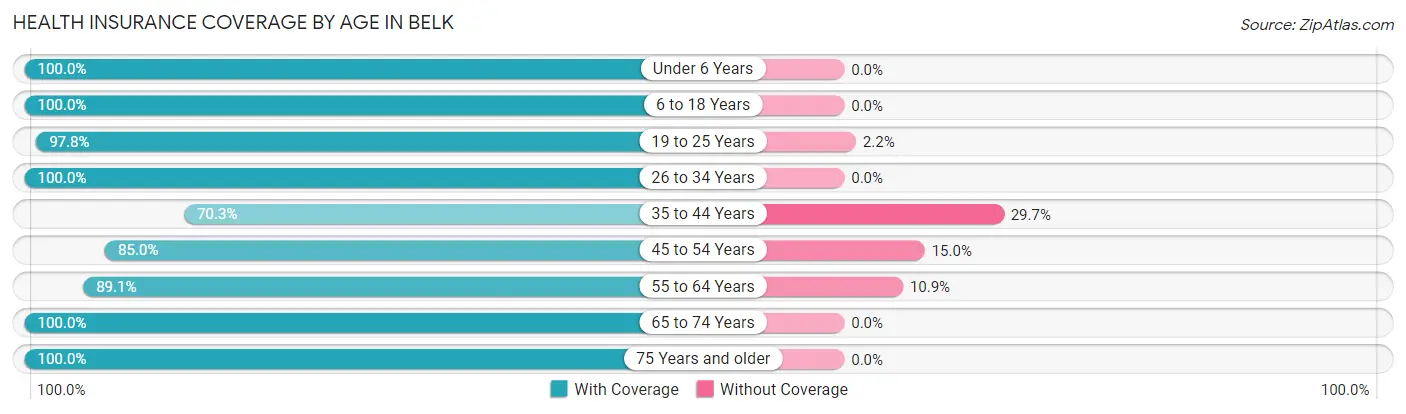 Health Insurance Coverage by Age in Belk