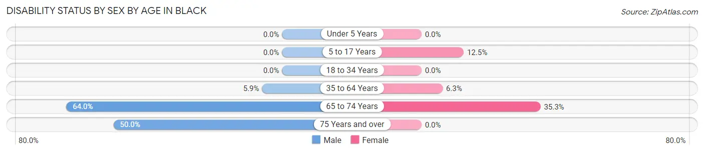 Disability Status by Sex by Age in Black