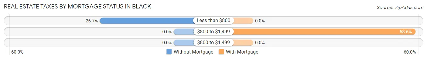 Real Estate Taxes by Mortgage Status in Black