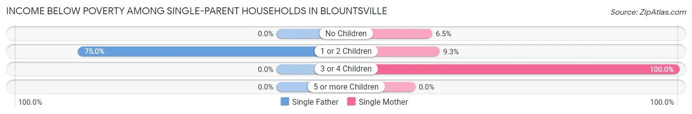 Income Below Poverty Among Single-Parent Households in Blountsville