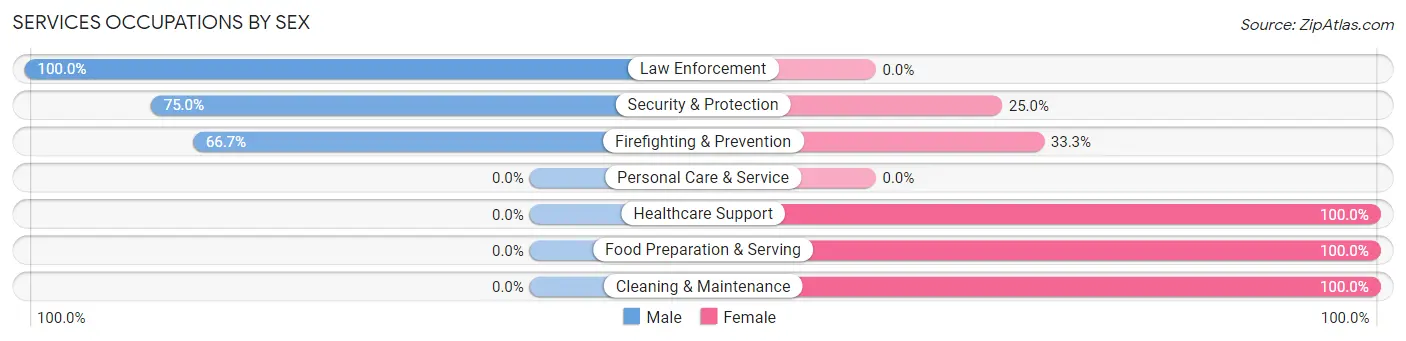 Services Occupations by Sex in Blue Springs