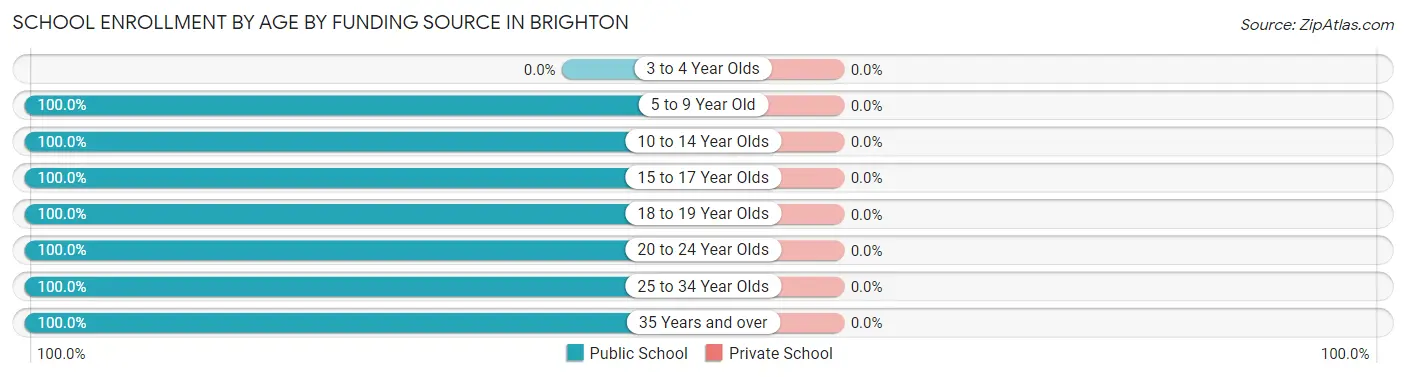 School Enrollment by Age by Funding Source in Brighton