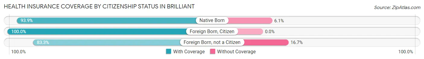 Health Insurance Coverage by Citizenship Status in Brilliant
