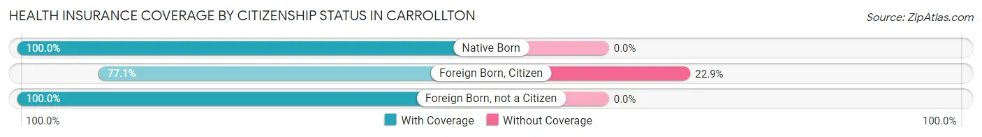 Health Insurance Coverage by Citizenship Status in Carrollton