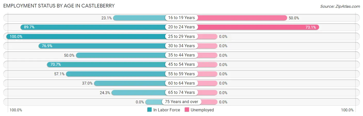 Employment Status by Age in Castleberry