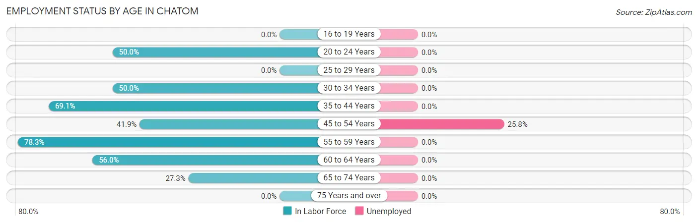 Employment Status by Age in Chatom