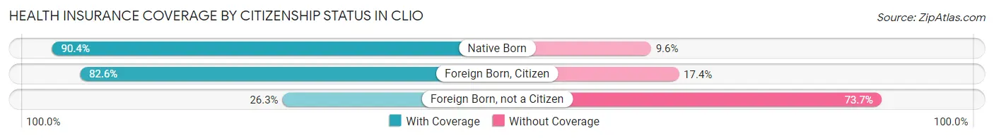 Health Insurance Coverage by Citizenship Status in Clio