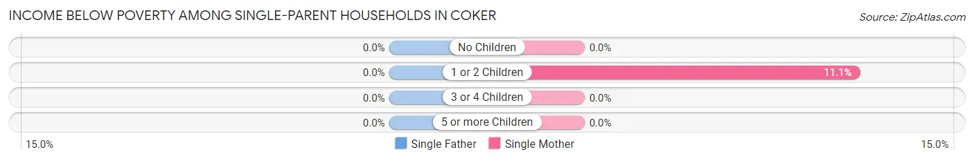 Income Below Poverty Among Single-Parent Households in Coker
