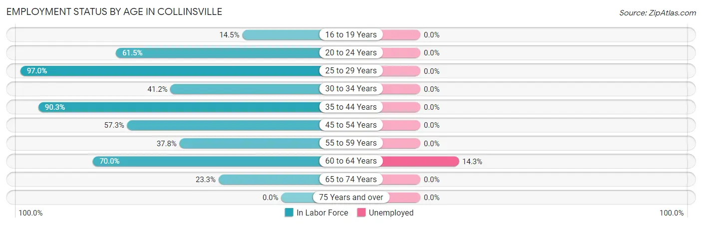 Employment Status by Age in Collinsville