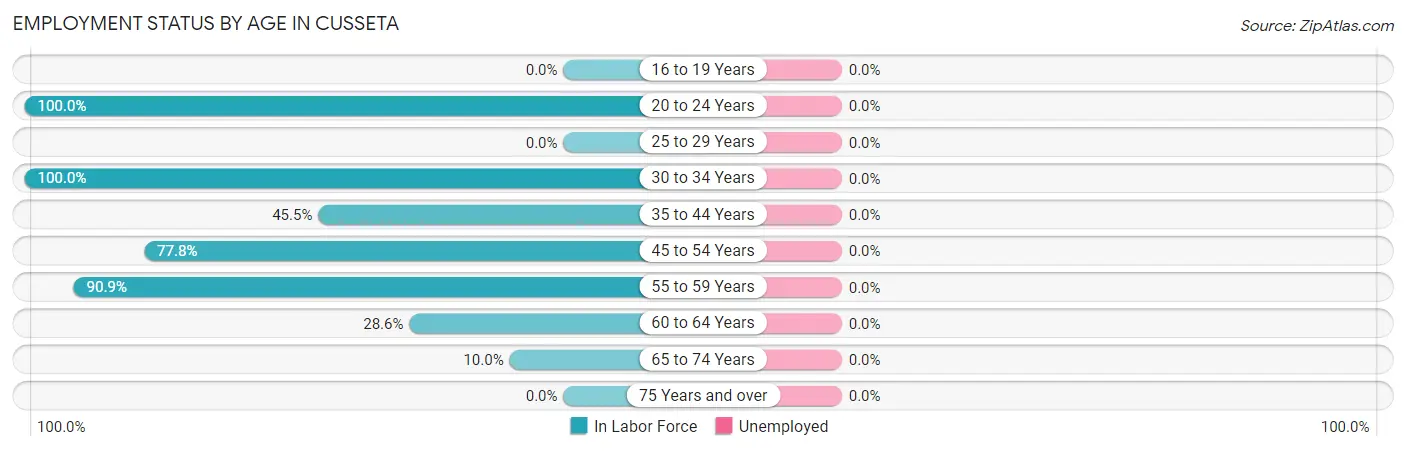 Employment Status by Age in Cusseta
