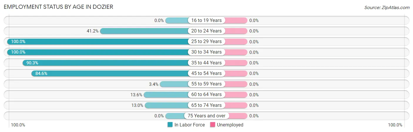 Employment Status by Age in Dozier