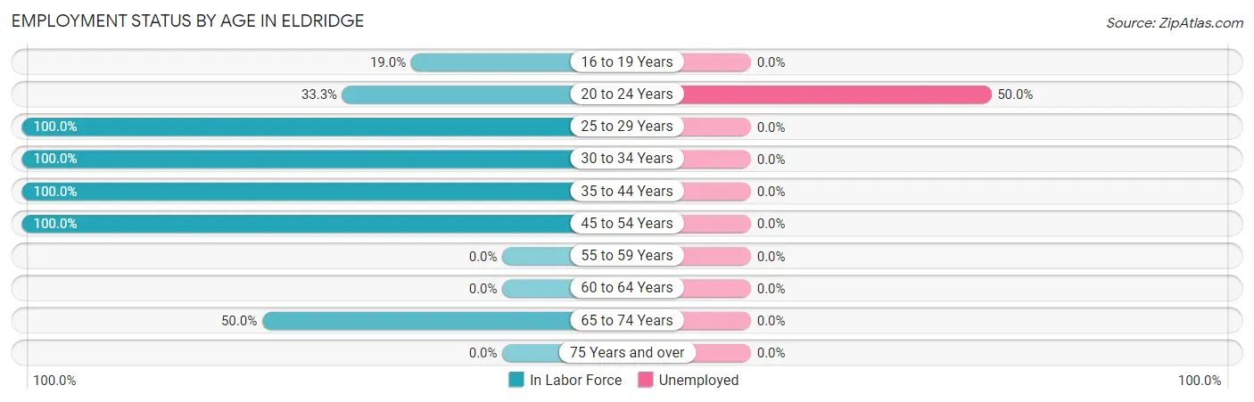 Employment Status by Age in Eldridge