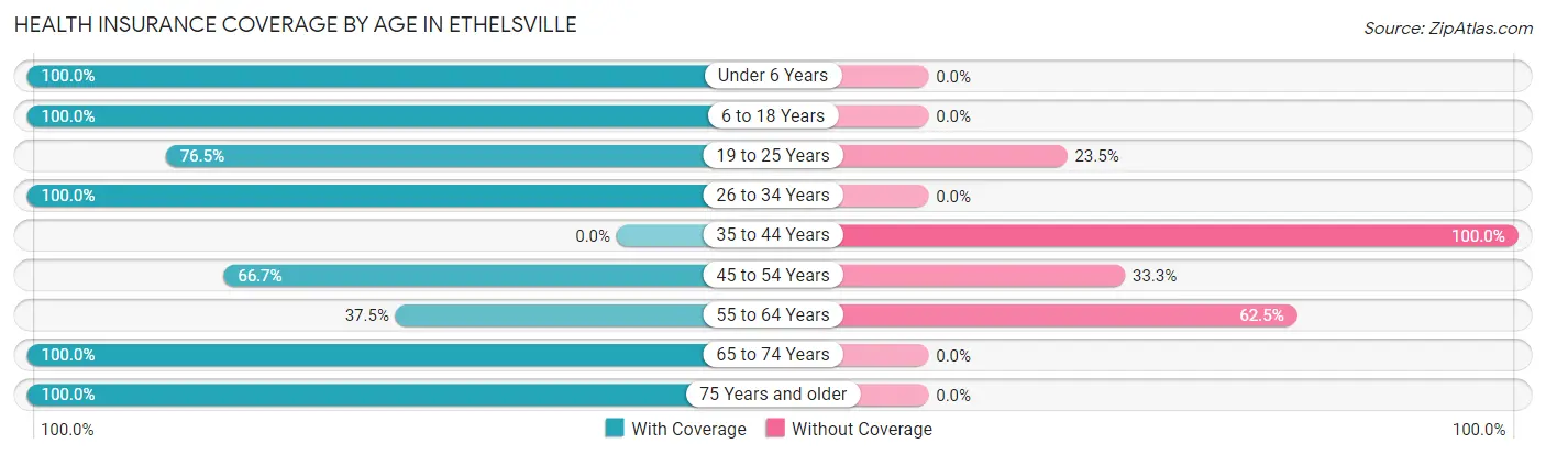 Health Insurance Coverage by Age in Ethelsville