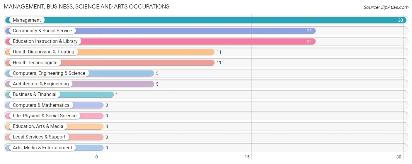 Management, Business, Science and Arts Occupations in Excel