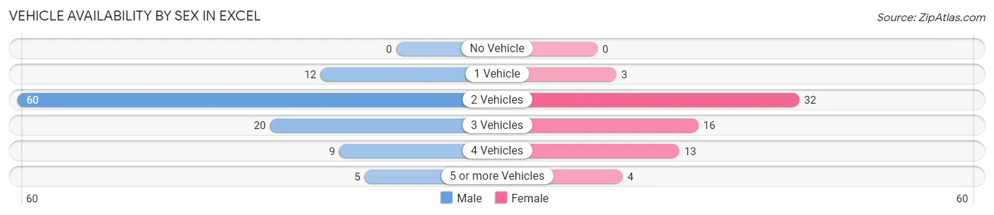 Vehicle Availability by Sex in Excel