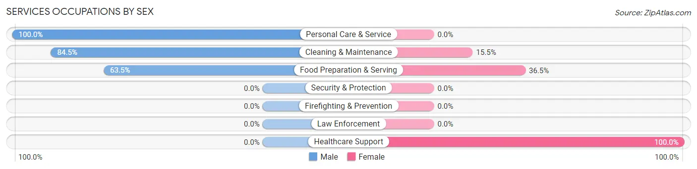 Services Occupations by Sex in Fayette