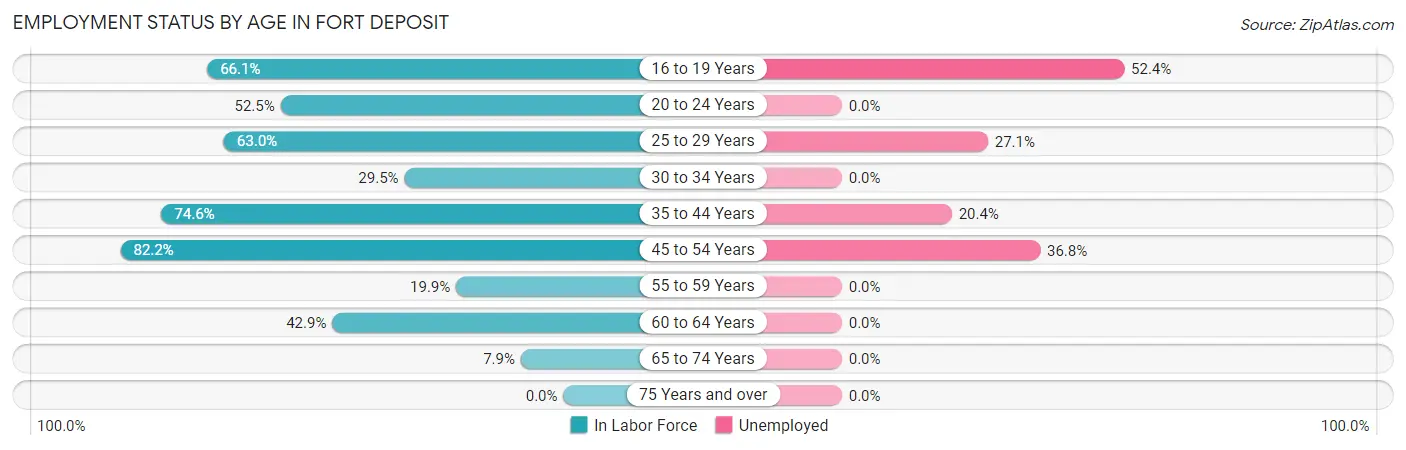 Employment Status by Age in Fort Deposit