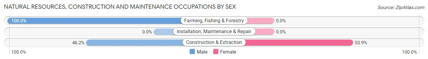 Natural Resources, Construction and Maintenance Occupations by Sex in Fruithurst