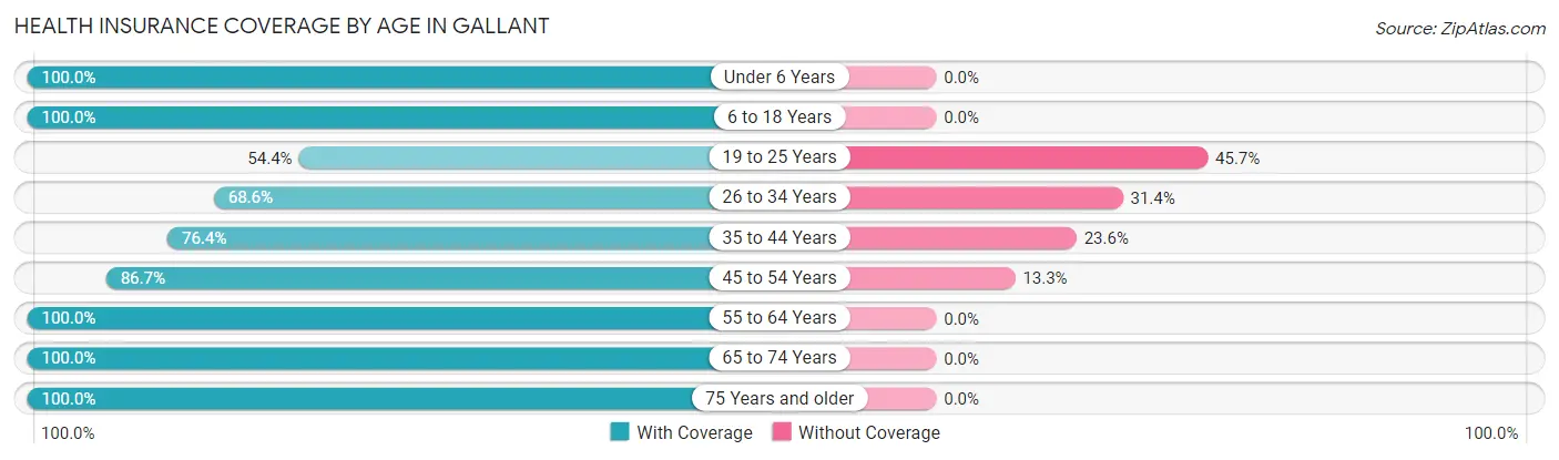 Health Insurance Coverage by Age in Gallant