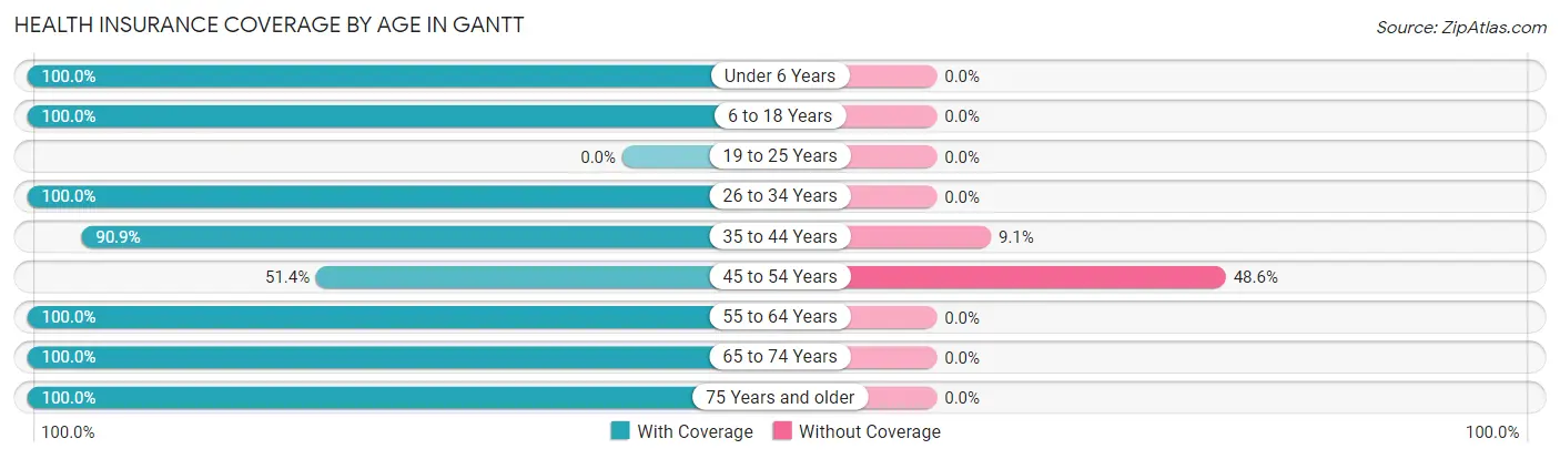 Health Insurance Coverage by Age in Gantt