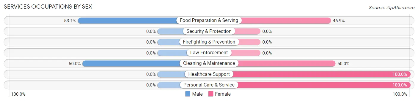 Services Occupations by Sex in Georgiana