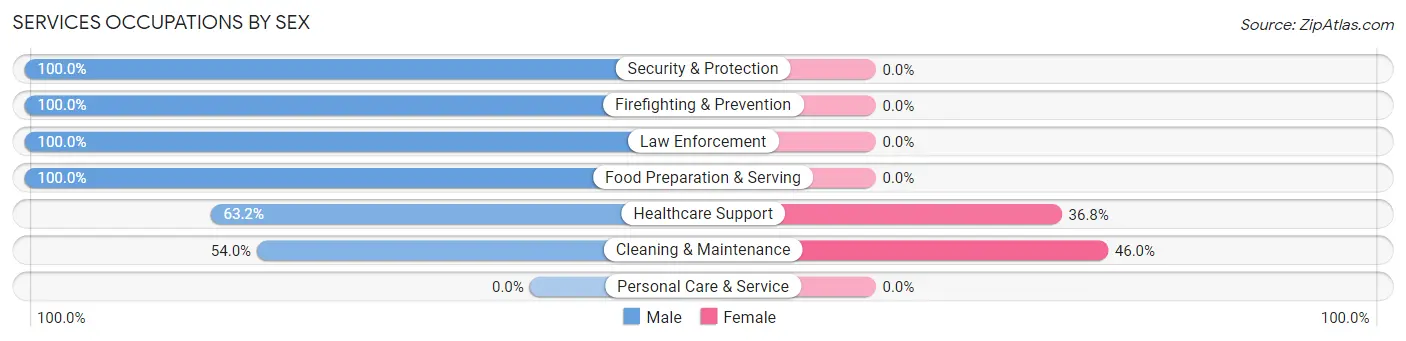 Services Occupations by Sex in Gordo