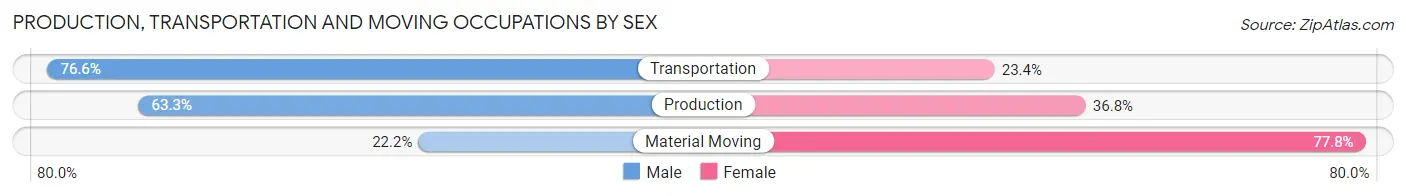 Production, Transportation and Moving Occupations by Sex in Graysville