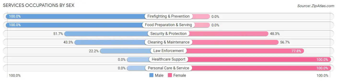 Services Occupations by Sex in Graysville