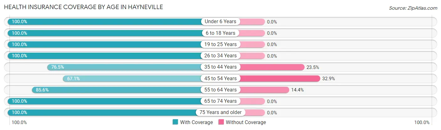 Health Insurance Coverage by Age in Hayneville