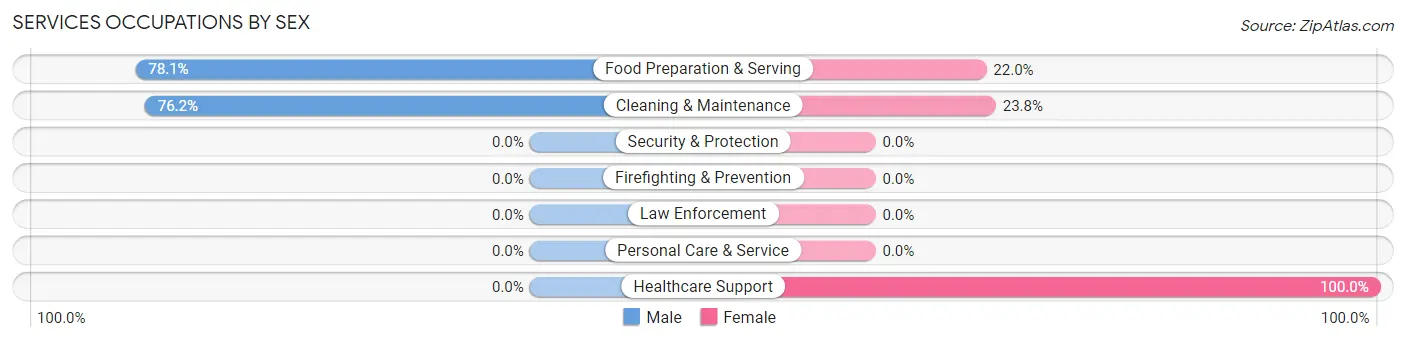 Services Occupations by Sex in Henagar