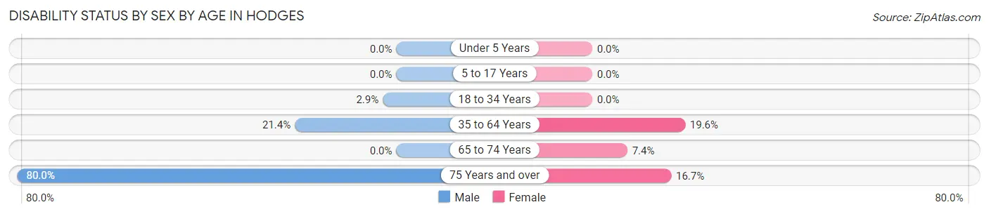 Disability Status by Sex by Age in Hodges