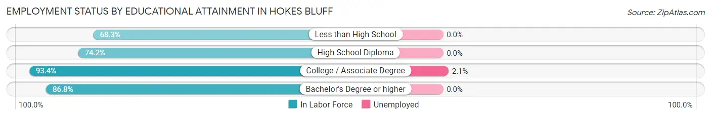 Employment Status by Educational Attainment in Hokes Bluff