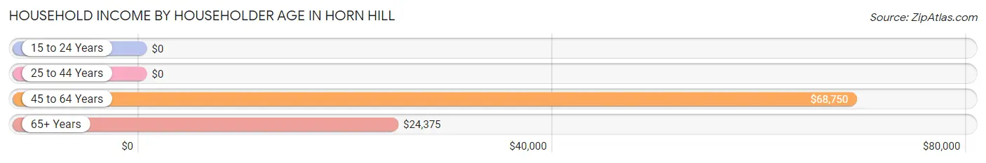 Household Income by Householder Age in Horn Hill