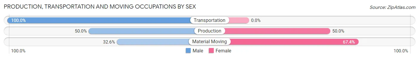 Production, Transportation and Moving Occupations by Sex in Hurtsboro