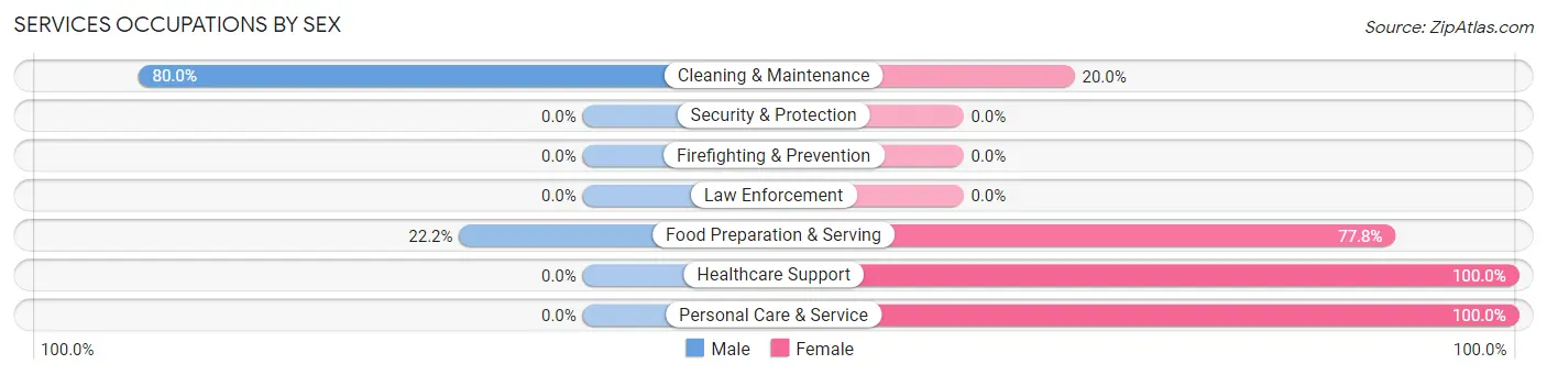 Services Occupations by Sex in Ider
