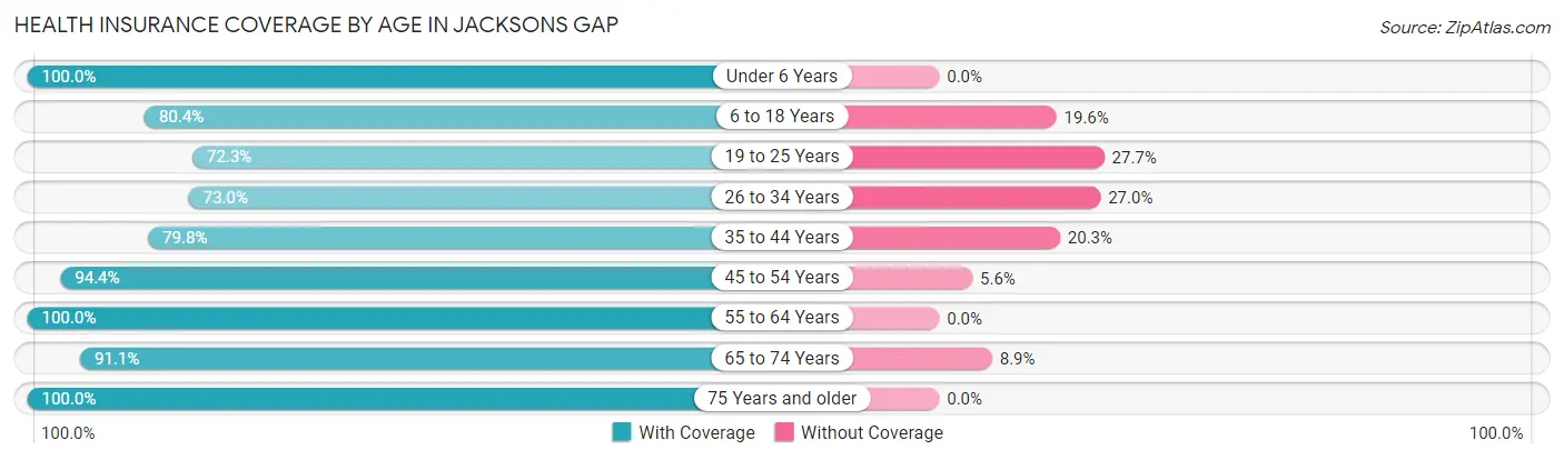 Health Insurance Coverage by Age in Jacksons Gap