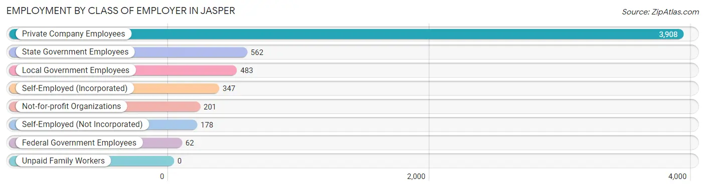 Employment by Class of Employer in Jasper