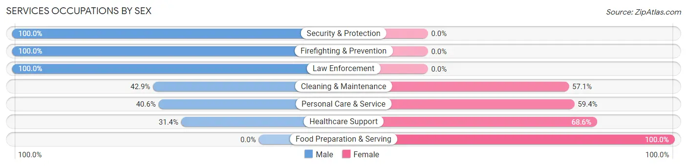 Services Occupations by Sex in Killen