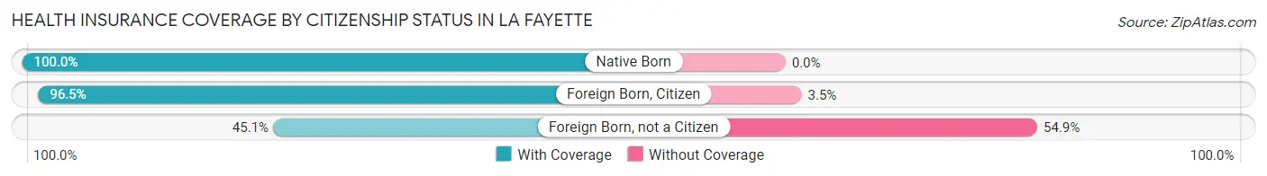 Health Insurance Coverage by Citizenship Status in La Fayette