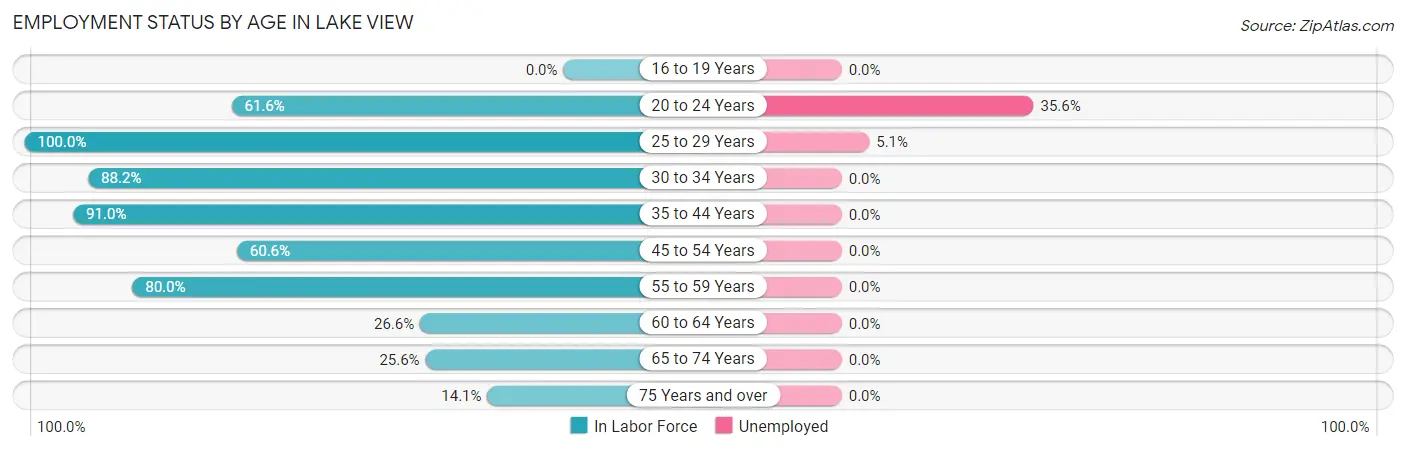 Employment Status by Age in Lake View