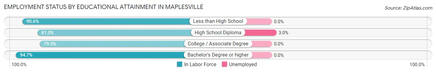 Employment Status by Educational Attainment in Maplesville
