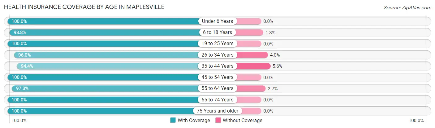 Health Insurance Coverage by Age in Maplesville