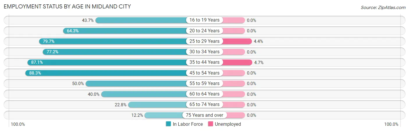 Employment Status by Age in Midland City