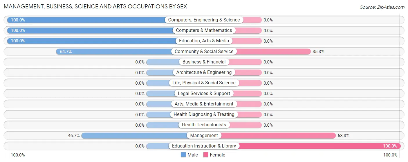 Management, Business, Science and Arts Occupations by Sex in Mignon
