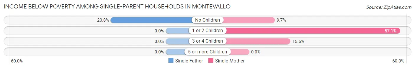 Income Below Poverty Among Single-Parent Households in Montevallo