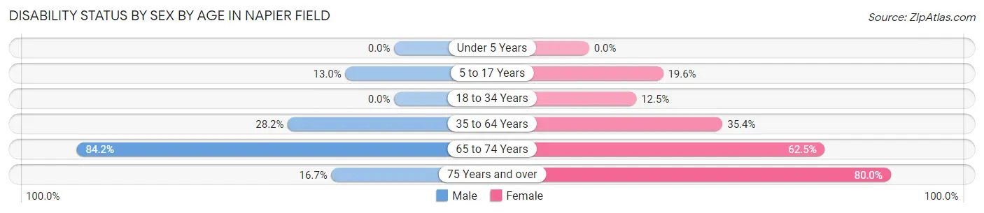 Disability Status by Sex by Age in Napier Field