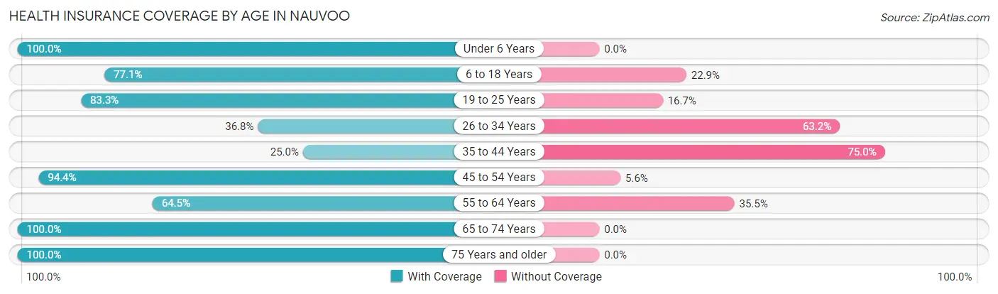 Health Insurance Coverage by Age in Nauvoo