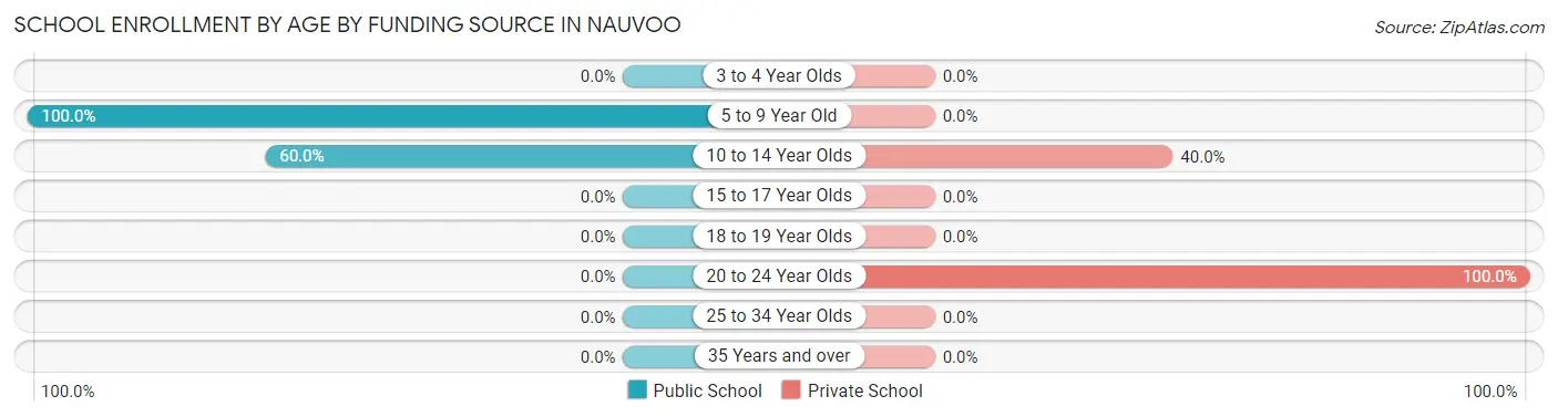 School Enrollment by Age by Funding Source in Nauvoo